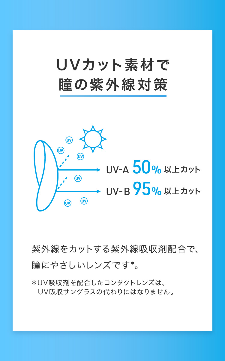 UVカット素材で瞳の紫外線対策